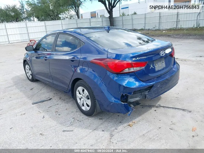 5NPDH4AE2GH756843 2016 Hyundai Elantra Se