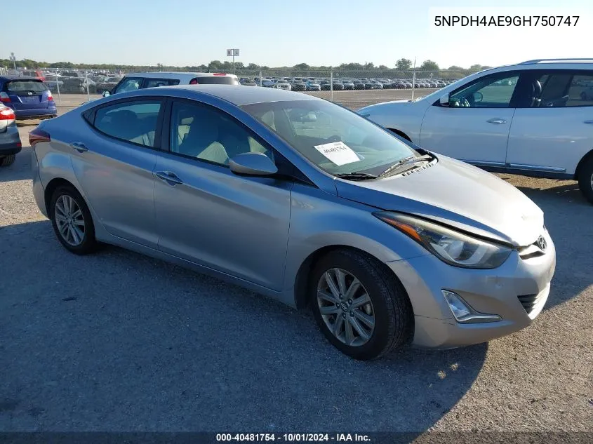 5NPDH4AE9GH750747 2016 Hyundai Elantra Se