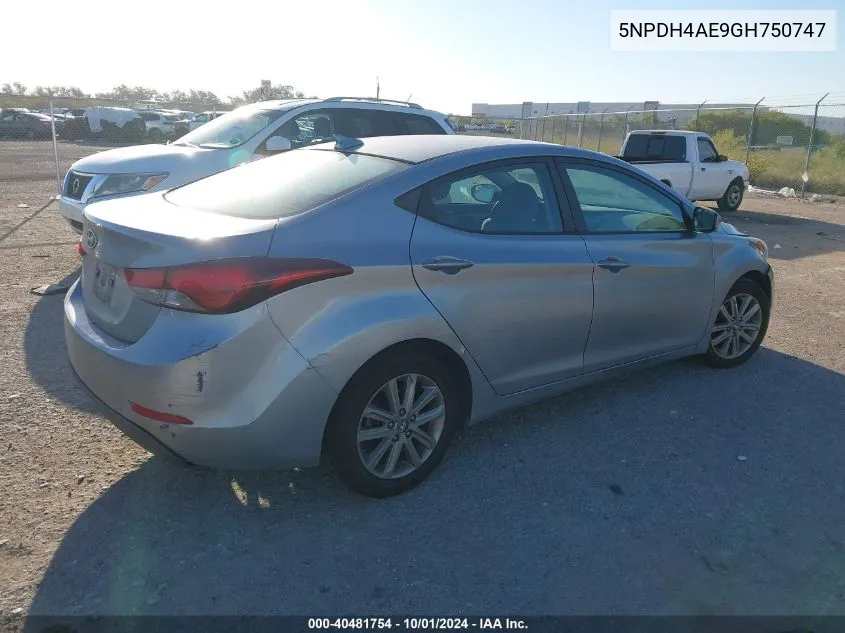 5NPDH4AE9GH750747 2016 Hyundai Elantra Se