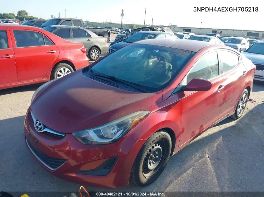 2016 Hyundai Elantra Se VIN: 5NPDH4AEXGH705218 Lot: 40482121