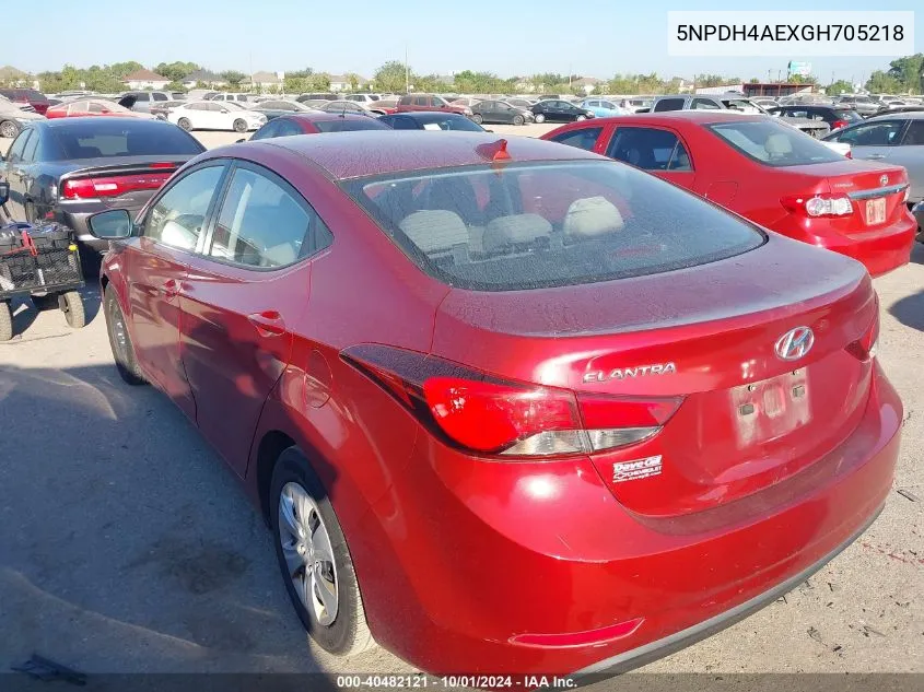 5NPDH4AEXGH705218 2016 Hyundai Elantra Se