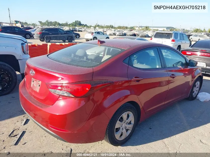 5NPDH4AEXGH705218 2016 Hyundai Elantra Se