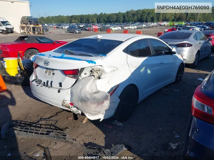 5NPDH4AE0GH769090 2016 Hyundai Elantra Se