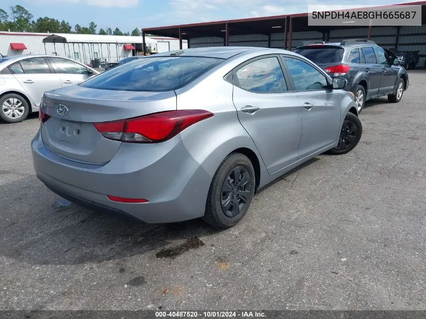 5NPDH4AE8GH665687 2016 Hyundai Elantra Se