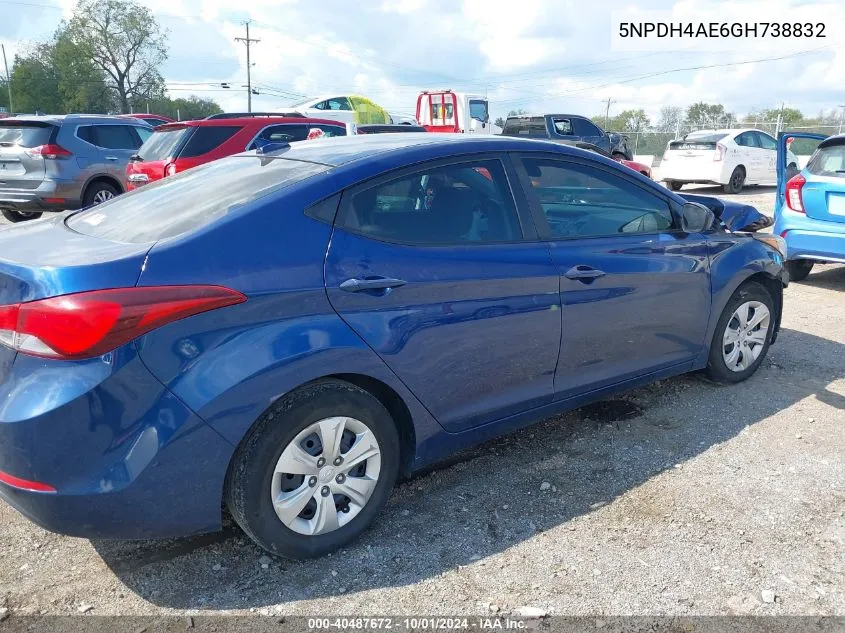 5NPDH4AE6GH738832 2016 Hyundai Elantra Se