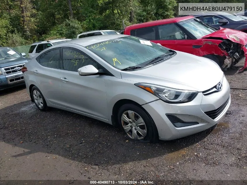 2016 Hyundai Elantra Se VIN: KMHDH4AE8GU479150 Lot: 40490713