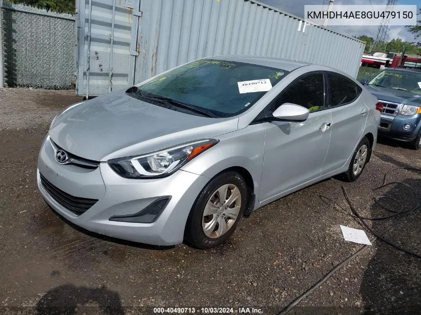 KMHDH4AE8GU479150 2016 Hyundai Elantra Se