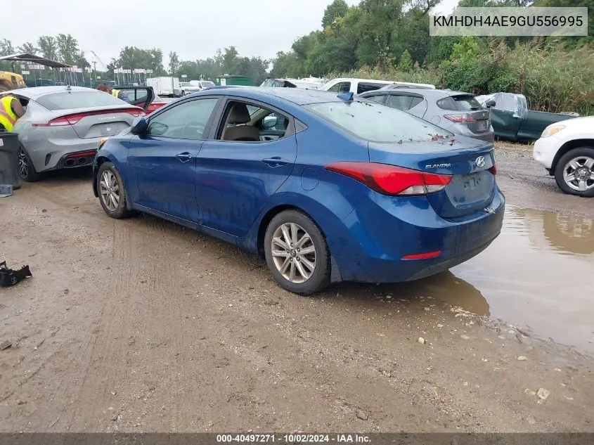 2016 Hyundai Elantra Se VIN: KMHDH4AE9GU556995 Lot: 40497271