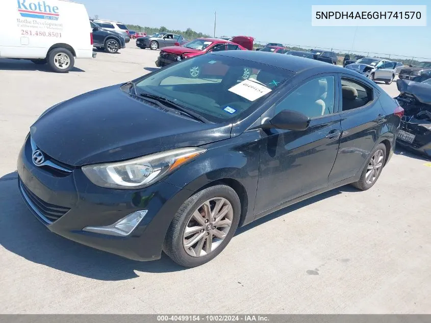 5NPDH4AE6GH741570 2016 Hyundai Elantra Se