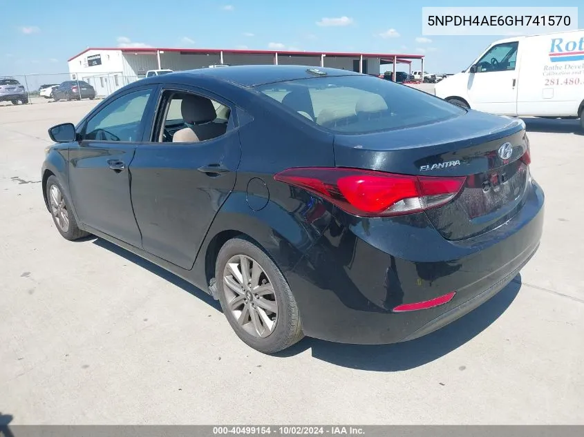 5NPDH4AE6GH741570 2016 Hyundai Elantra Se