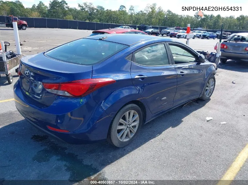 5NPDH4AE2GH654331 2016 Hyundai Elantra Se