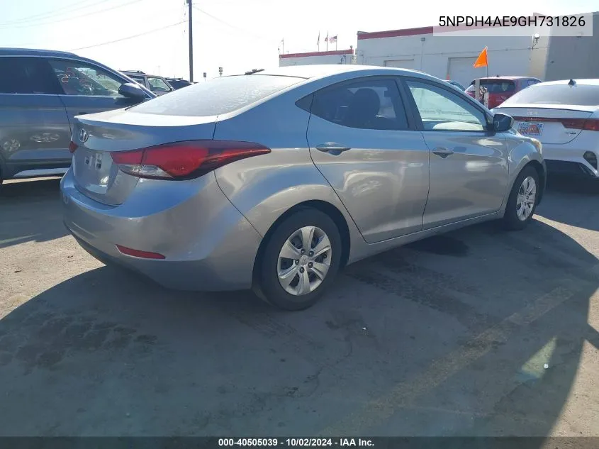 5NPDH4AE9GH731826 2016 Hyundai Elantra Se