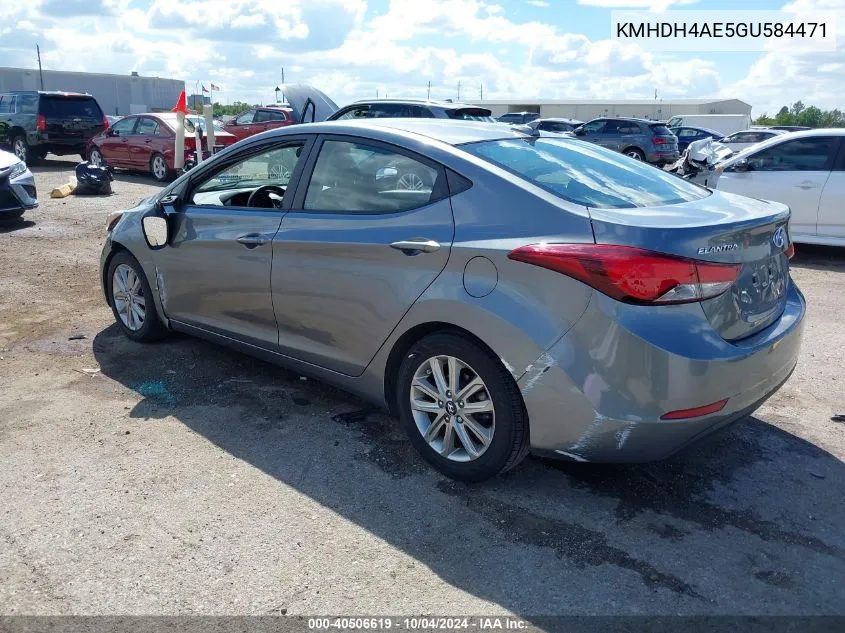 2016 Hyundai Elantra Se VIN: KMHDH4AE5GU584471 Lot: 40506619