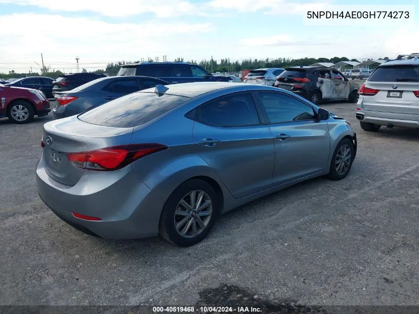 5NPDH4AE0GH774273 2016 Hyundai Elantra Se