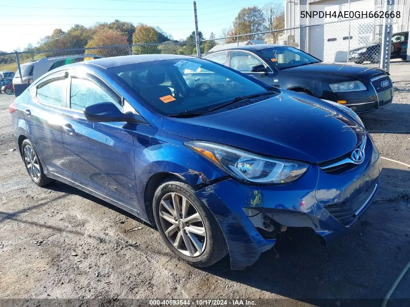 5NPDH4AE0GH662668 2016 Hyundai Elantra Se