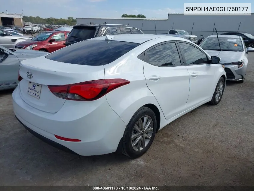 5NPDH4AE0GH760177 2016 Hyundai Elantra Se