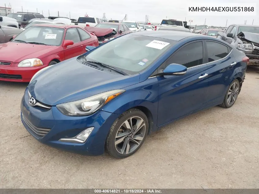 KMHDH4AEXGU551868 2016 Hyundai Elantra Limited