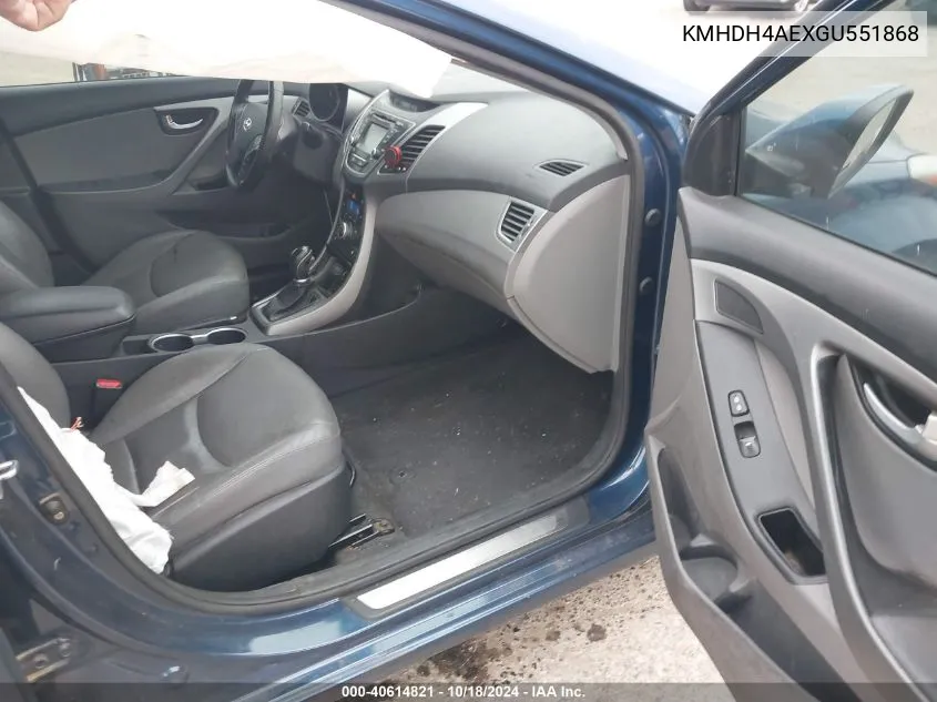 KMHDH4AEXGU551868 2016 Hyundai Elantra Limited