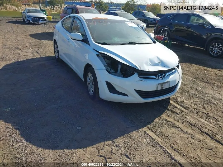 2016 Hyundai Elantra Se VIN: 5NPDH4AE1GH784245 Lot: 40622835