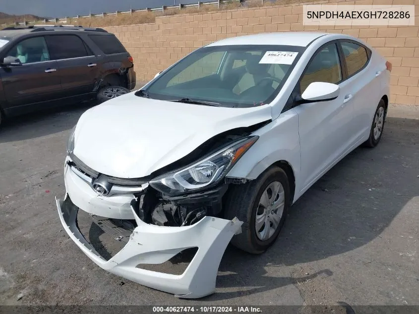 5NPDH4AEXGH728286 2016 Hyundai Elantra Se