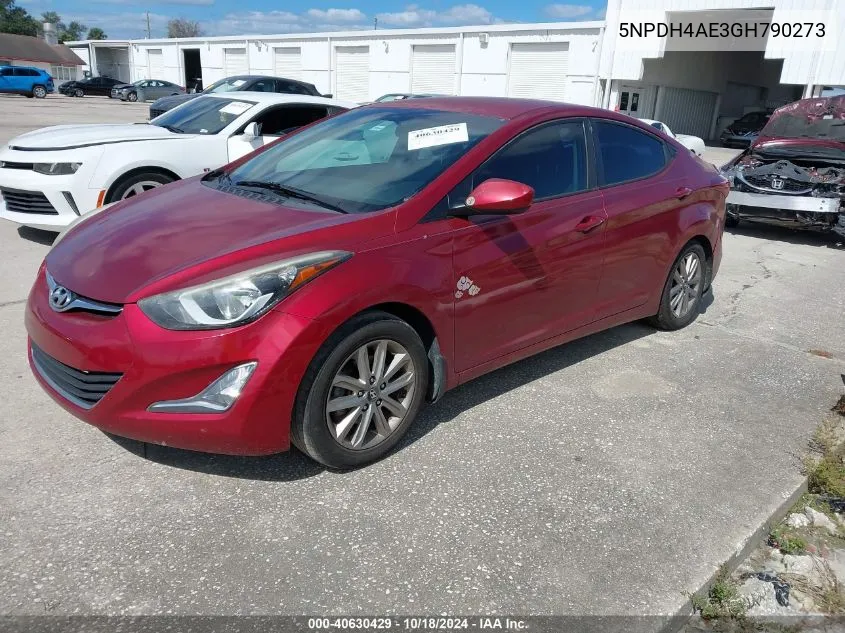 2016 Hyundai Elantra Se VIN: 5NPDH4AE3GH790273 Lot: 40630429