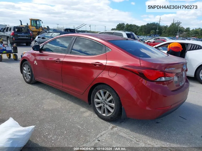 5NPDH4AE3GH790273 2016 Hyundai Elantra Se