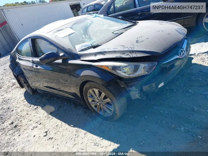 5NPDH4AE4GH747237 2016 Hyundai Elantra Se