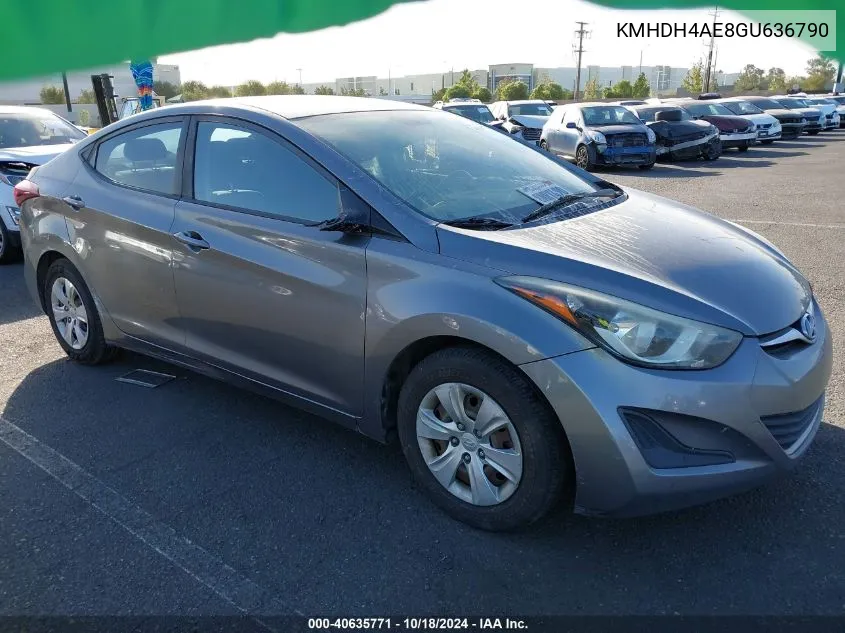 KMHDH4AE8GU636790 2016 Hyundai Elantra Se