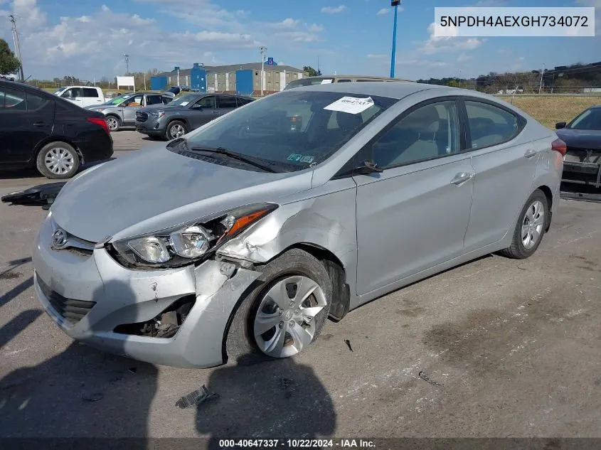 5NPDH4AEXGH734072 2016 Hyundai Elantra Se