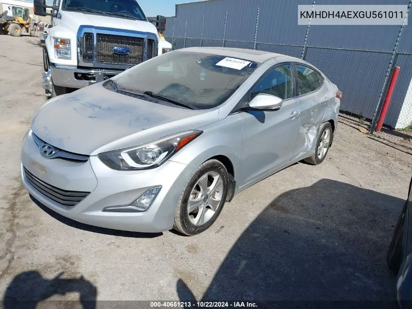 KMHDH4AEXGU561011 2016 Hyundai Elantra Value Edition