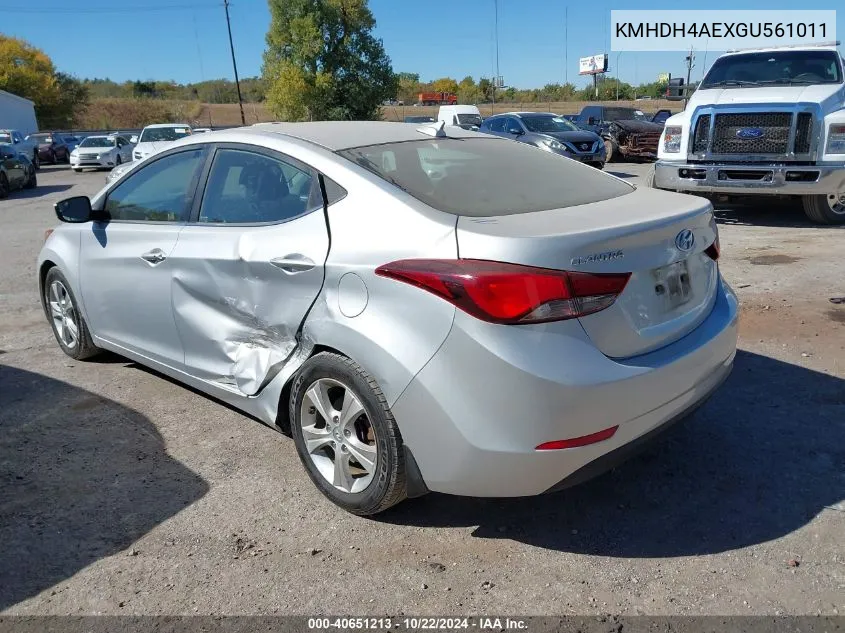 KMHDH4AEXGU561011 2016 Hyundai Elantra Value Edition