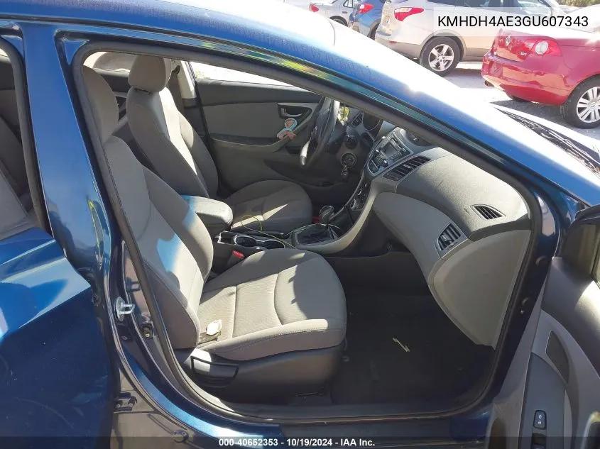 KMHDH4AE3GU607343 2016 Hyundai Elantra Se