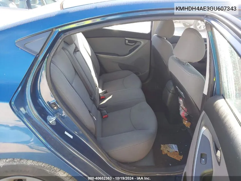 KMHDH4AE3GU607343 2016 Hyundai Elantra Se