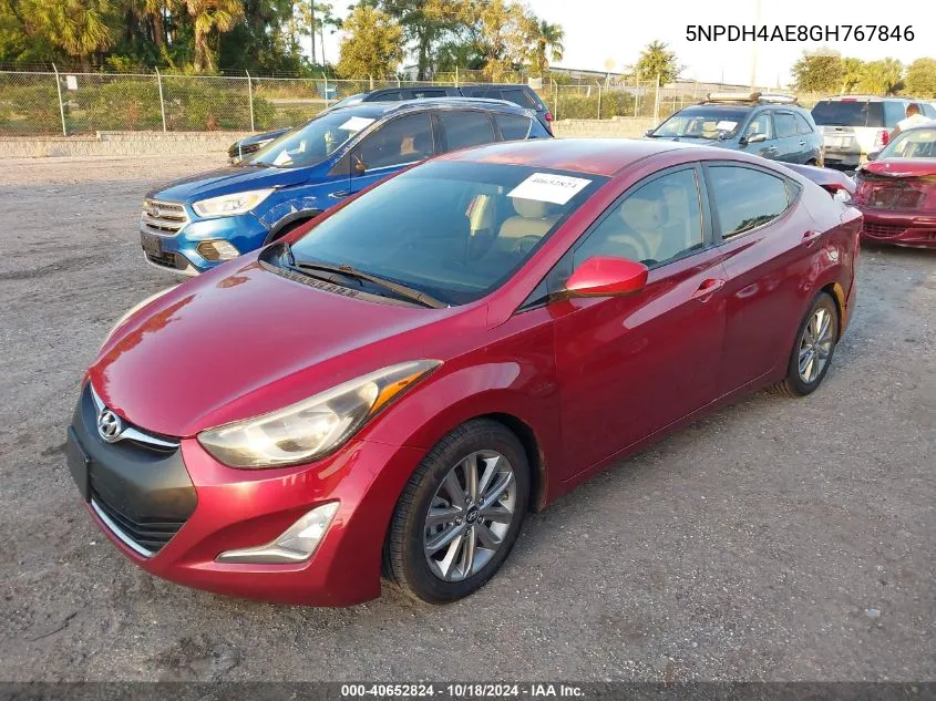 2016 Hyundai Elantra Se VIN: 5NPDH4AE8GH767846 Lot: 40652824