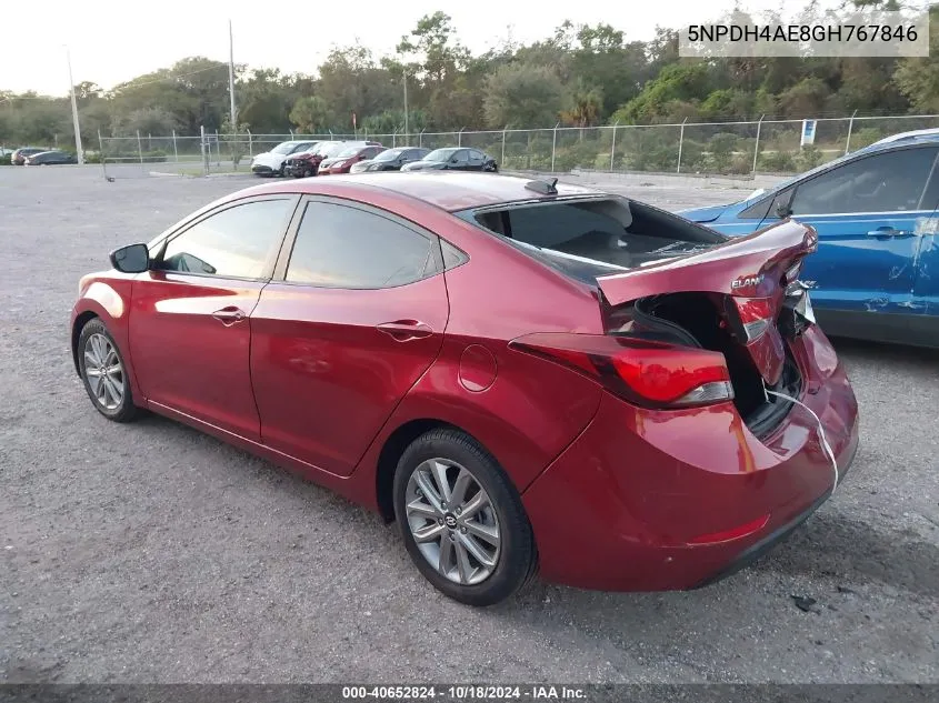 5NPDH4AE8GH767846 2016 Hyundai Elantra Se