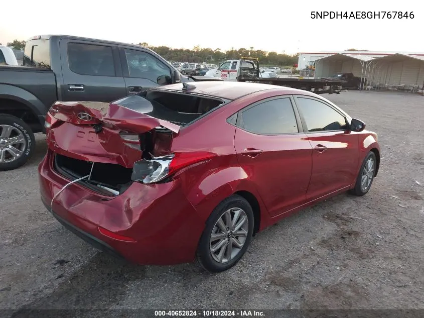 5NPDH4AE8GH767846 2016 Hyundai Elantra Se