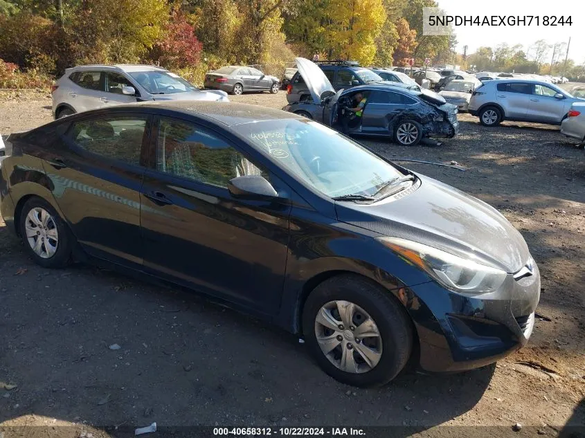 5NPDH4AEXGH718244 2016 Hyundai Elantra Se