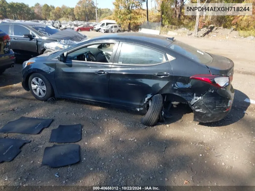 5NPDH4AEXGH718244 2016 Hyundai Elantra Se