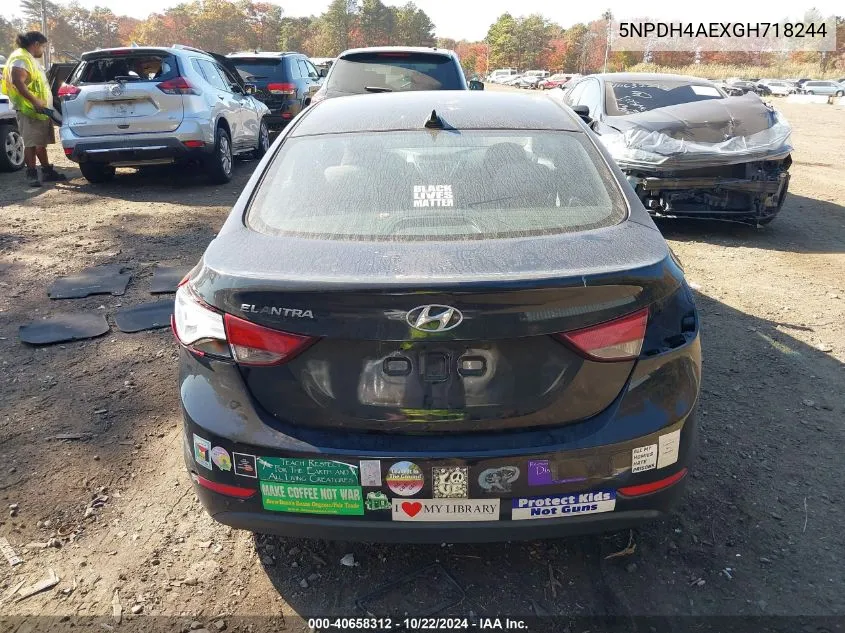 5NPDH4AEXGH718244 2016 Hyundai Elantra Se