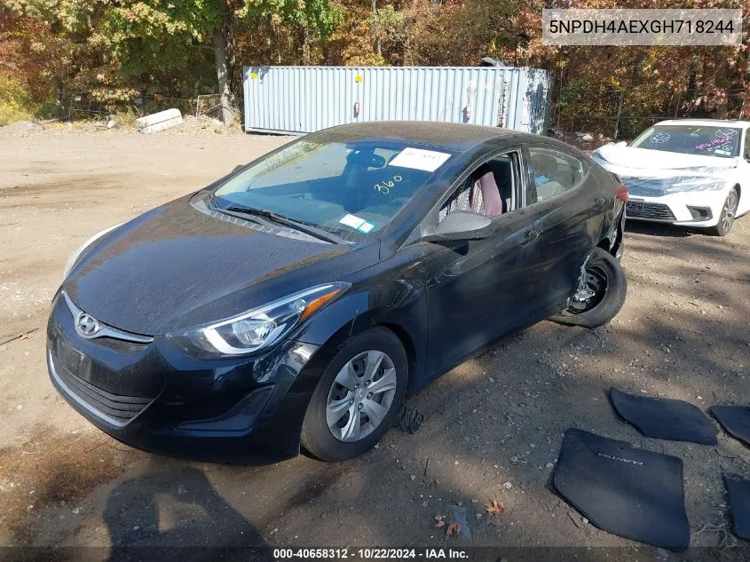 2016 Hyundai Elantra Se VIN: 5NPDH4AEXGH718244 Lot: 40658312