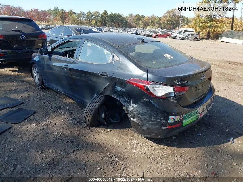 5NPDH4AEXGH718244 2016 Hyundai Elantra Se