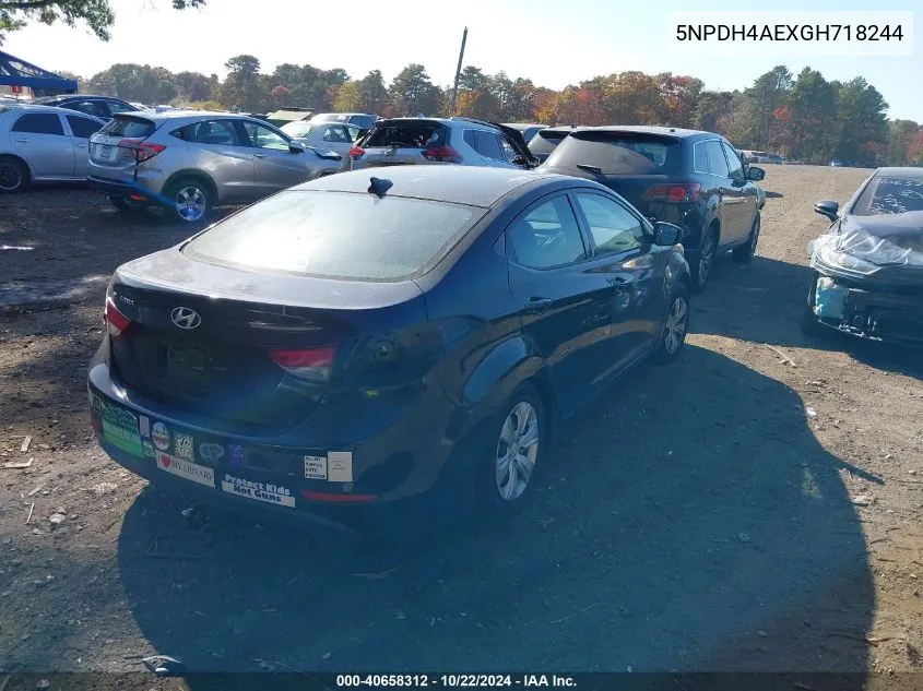 5NPDH4AEXGH718244 2016 Hyundai Elantra Se