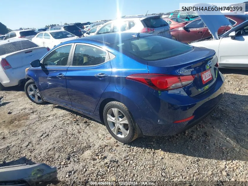 5NPDH4AE6GH740399 2016 Hyundai Elantra Value Edition