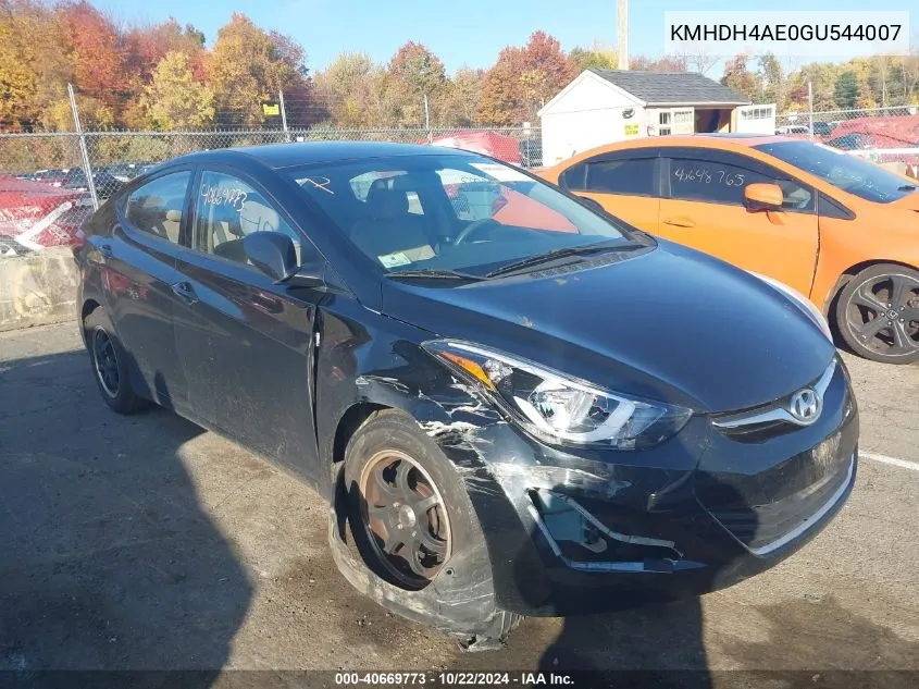 2016 Hyundai Elantra Se VIN: KMHDH4AE0GU544007 Lot: 40669773