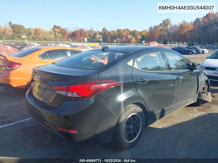 KMHDH4AE0GU544007 2016 Hyundai Elantra Se