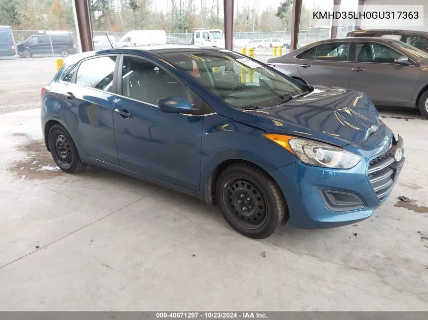 2016 Hyundai Elantra Gt VIN: KMHD35LH0GU317363 Lot: 40671297