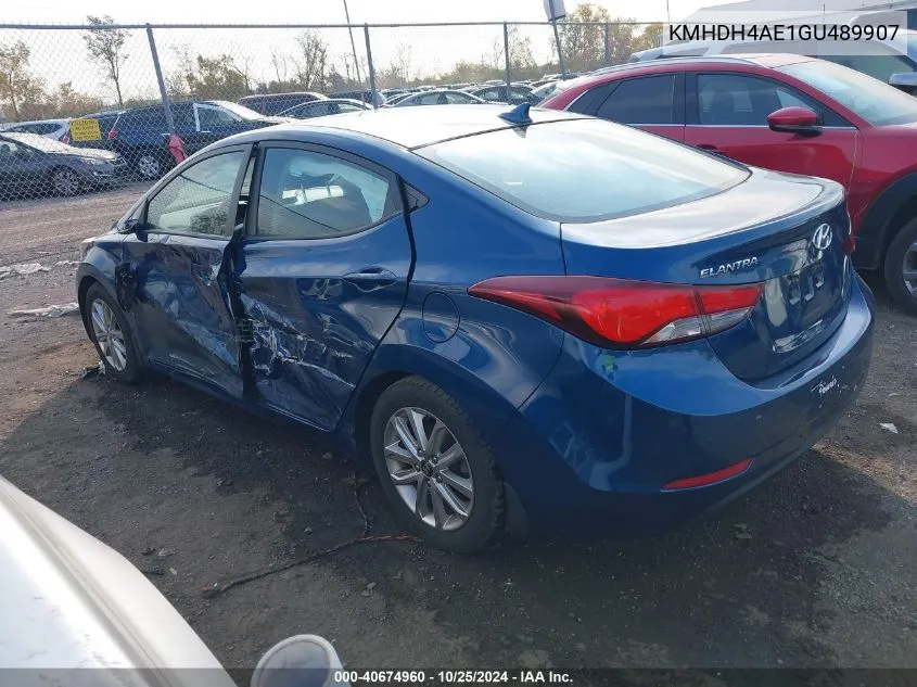 2016 Hyundai Elantra Se VIN: KMHDH4AE1GU489907 Lot: 40674960