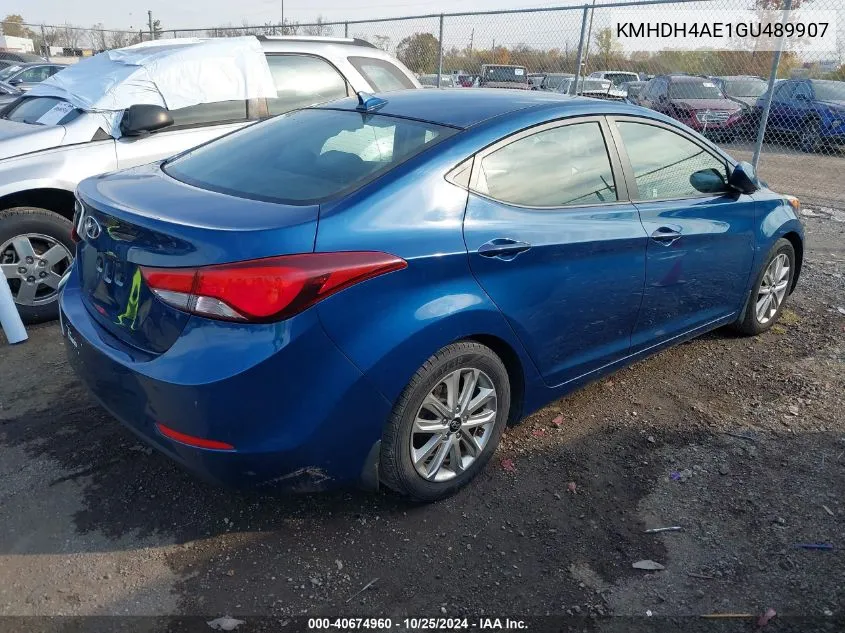 2016 Hyundai Elantra Se VIN: KMHDH4AE1GU489907 Lot: 40674960