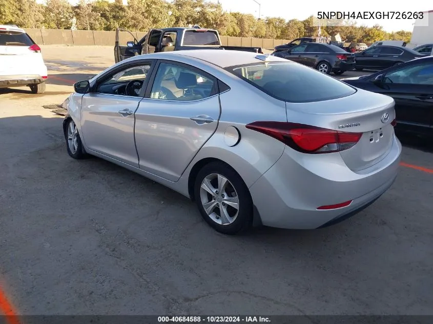 2016 Hyundai Elantra Value Edition VIN: 5NPDH4AEXGH726263 Lot: 40684588