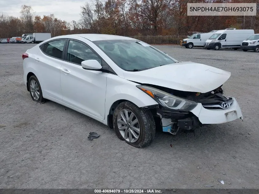 2016 Hyundai Elantra Se VIN: 5NPDH4AE7GH693075 Lot: 40694079